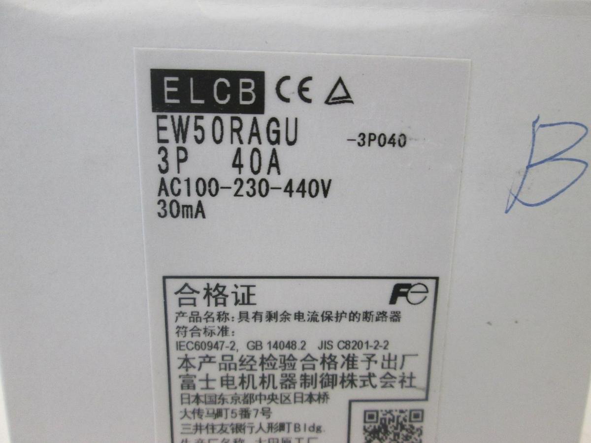Fuji, Electric Circuit Breaker, 3 Pole, 40A, EW50RAGU, New