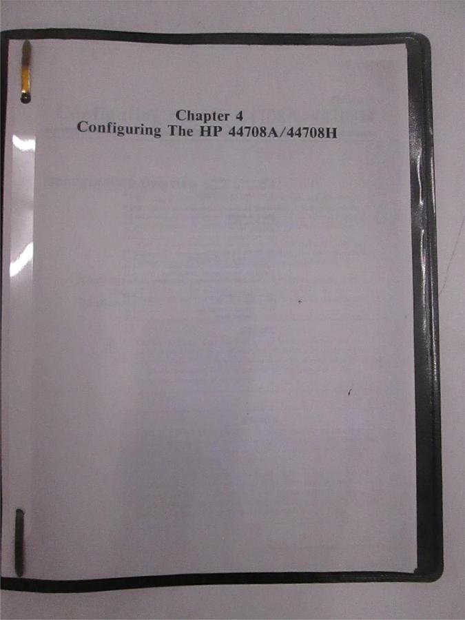Used HP 44708A/44708H Configuration Chapter 4, Used