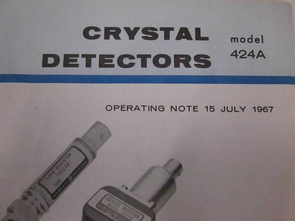 Used HP 424A Crystal Detectors Operating Note, Used