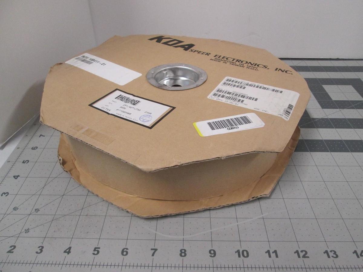Used KOA, CF1/4271JT52, Resistor, Carbon Film, 1K Ohm 5%, New, Reel of 5000