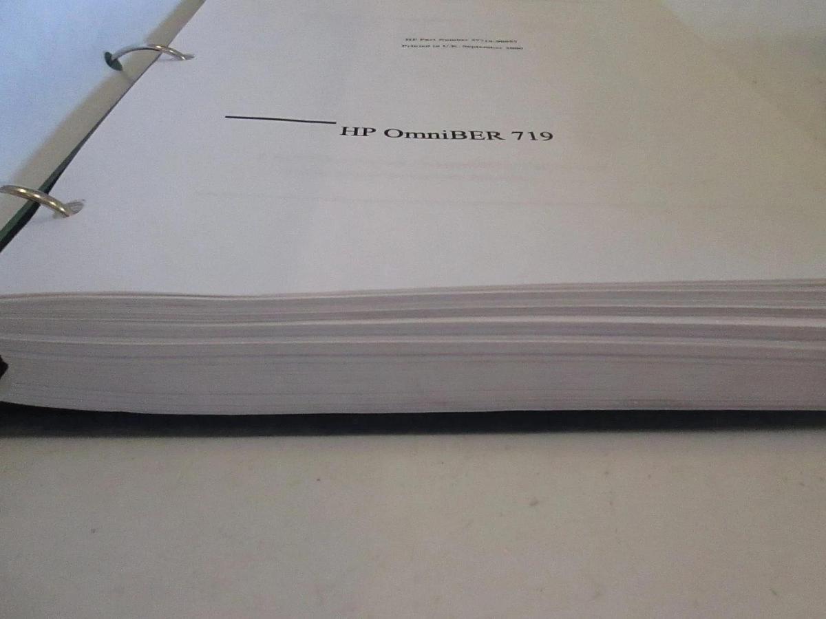 Used HP OmniBER 719 Remote Control Manual, Used