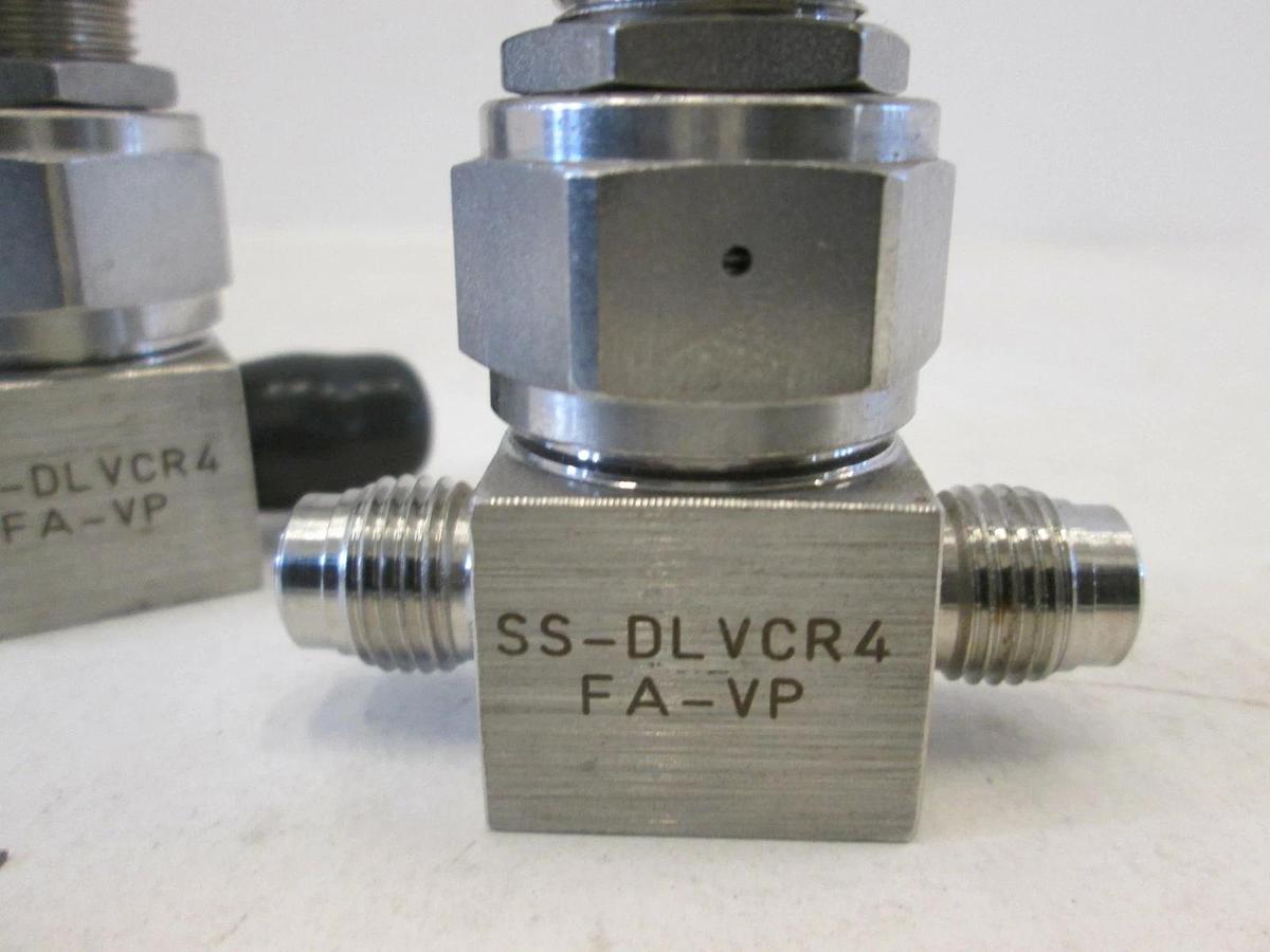 Used Nupro, SS-DLVCR4-FA-VP, Diaphragm Sealed Valve, 1/4 MVCR, Used, Lot of 2
