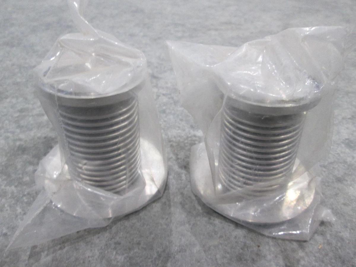 Used Stainless Steel Bellows Vacuum Pipe/Hose, 3"L, 76MM Flange, Used, Lot of 2