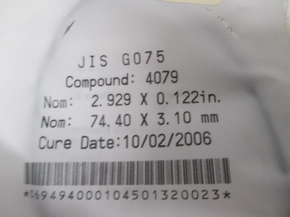 Kalrez, JIS G075, O-Ring, 2.929" x 0.122", New, Lot of 2