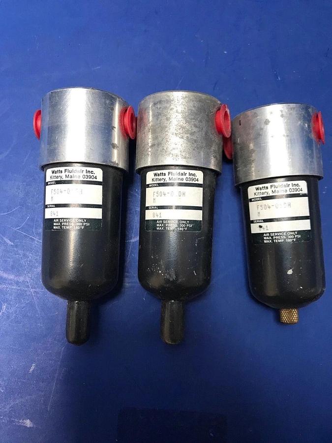 WATTS Miniature Filter F504-01DH, 20 Micron, 1/8", Metal Bowl, Lot of 3 New
