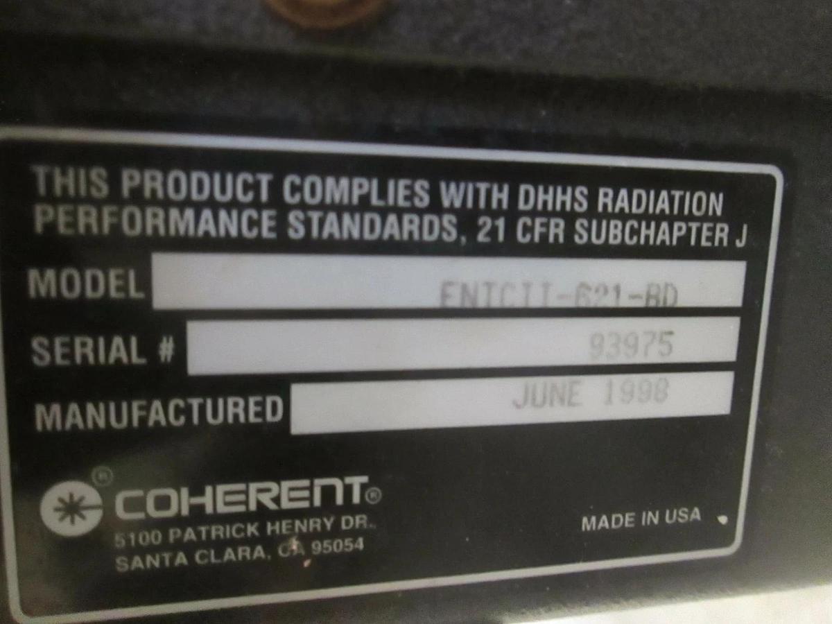 Used Coherent Enterprises, Laser Head and Power Supply, Model ENTCII-621-BD, Used