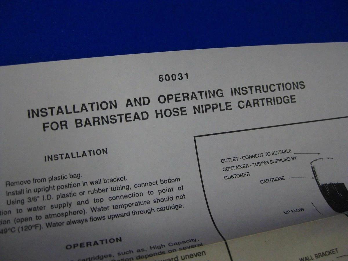 Barstead Thermolyne D8951 Hose Nipple Economy Cartridge, NIB