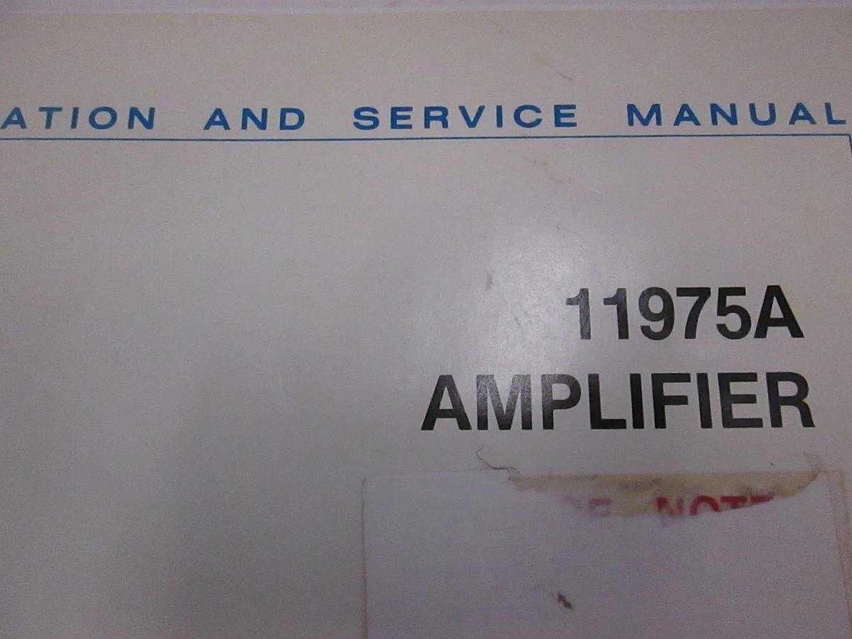 Used HP 11975A Amplifier Operating and Service Manual, Used