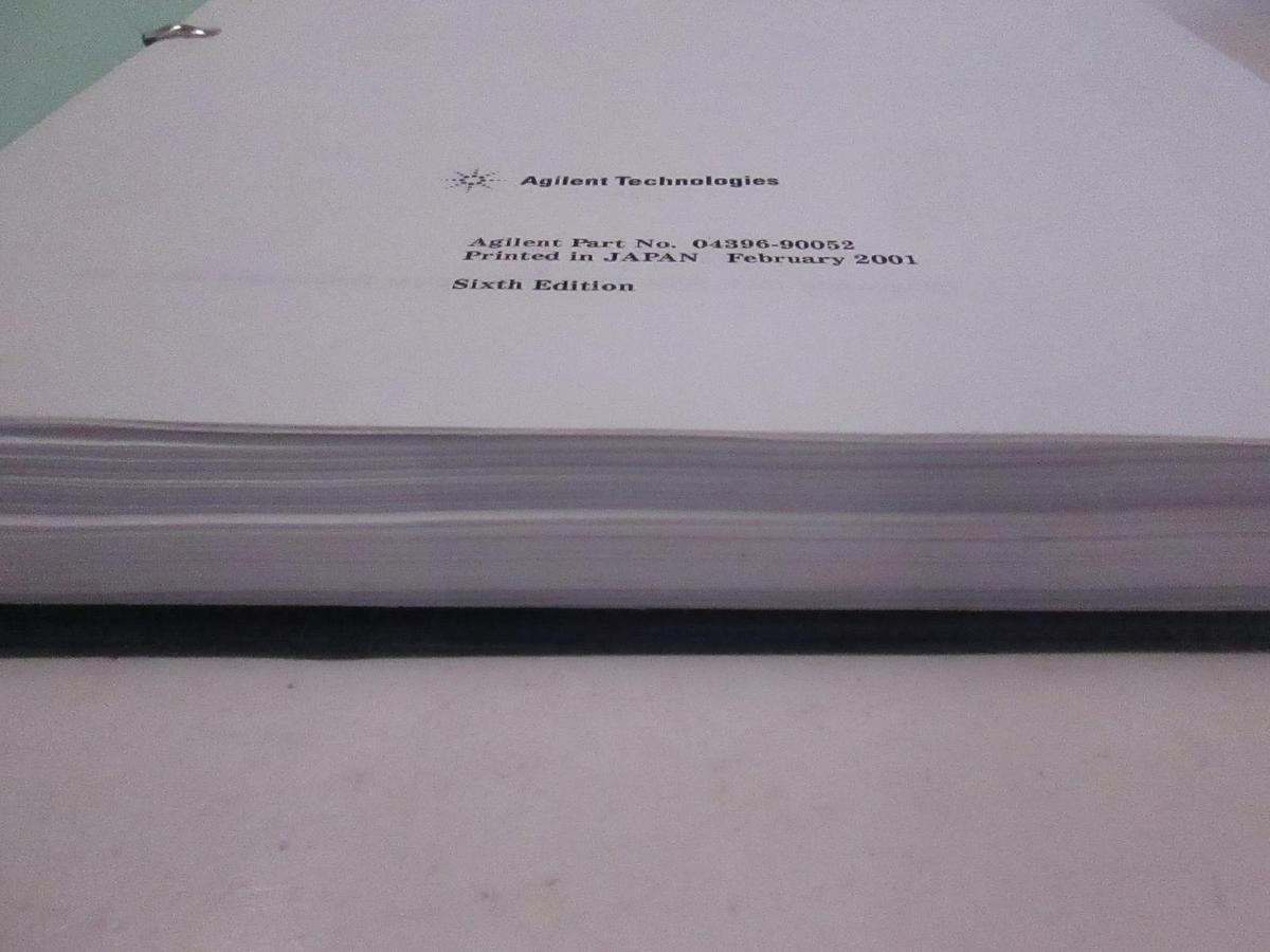 Used Agilent 4396B Network/Spectrum/Impedance Analyzer Function Reference, Used