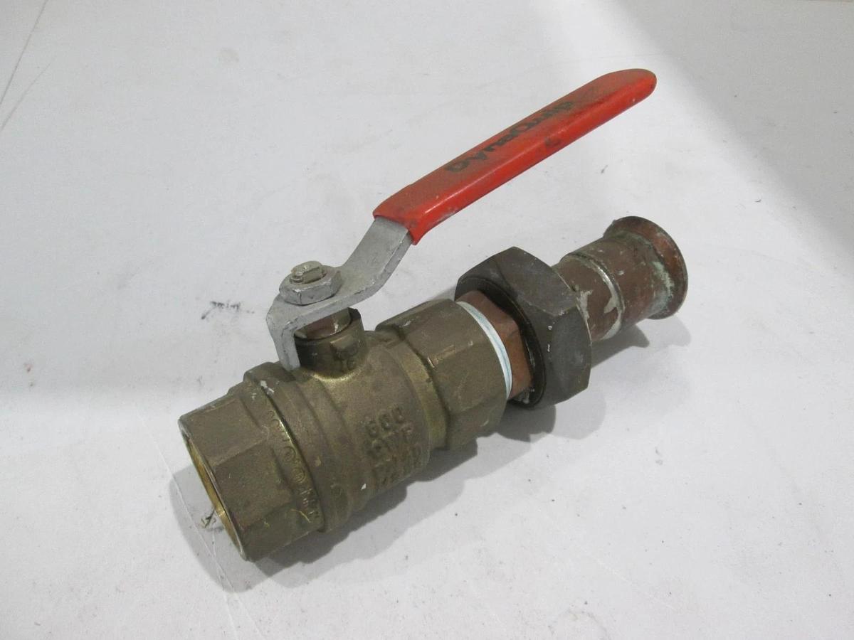 Used Nibco, DynaQuip, 600 CWP, PN40, 1" Bronze Ball Valve, Used