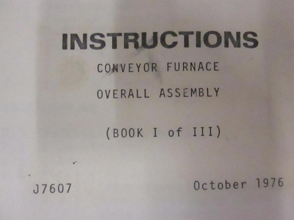Used Tempress Conveyor Furnace Overall Assy Book 1, J7607, Used