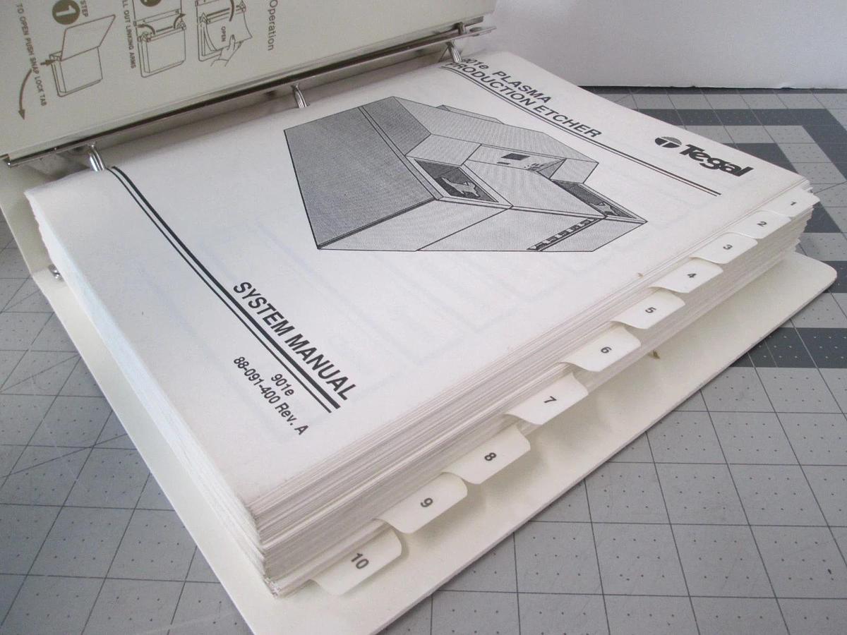 Used Tegal, 901e, Plasma Production Etcher, System Manual, Volume 1, Used