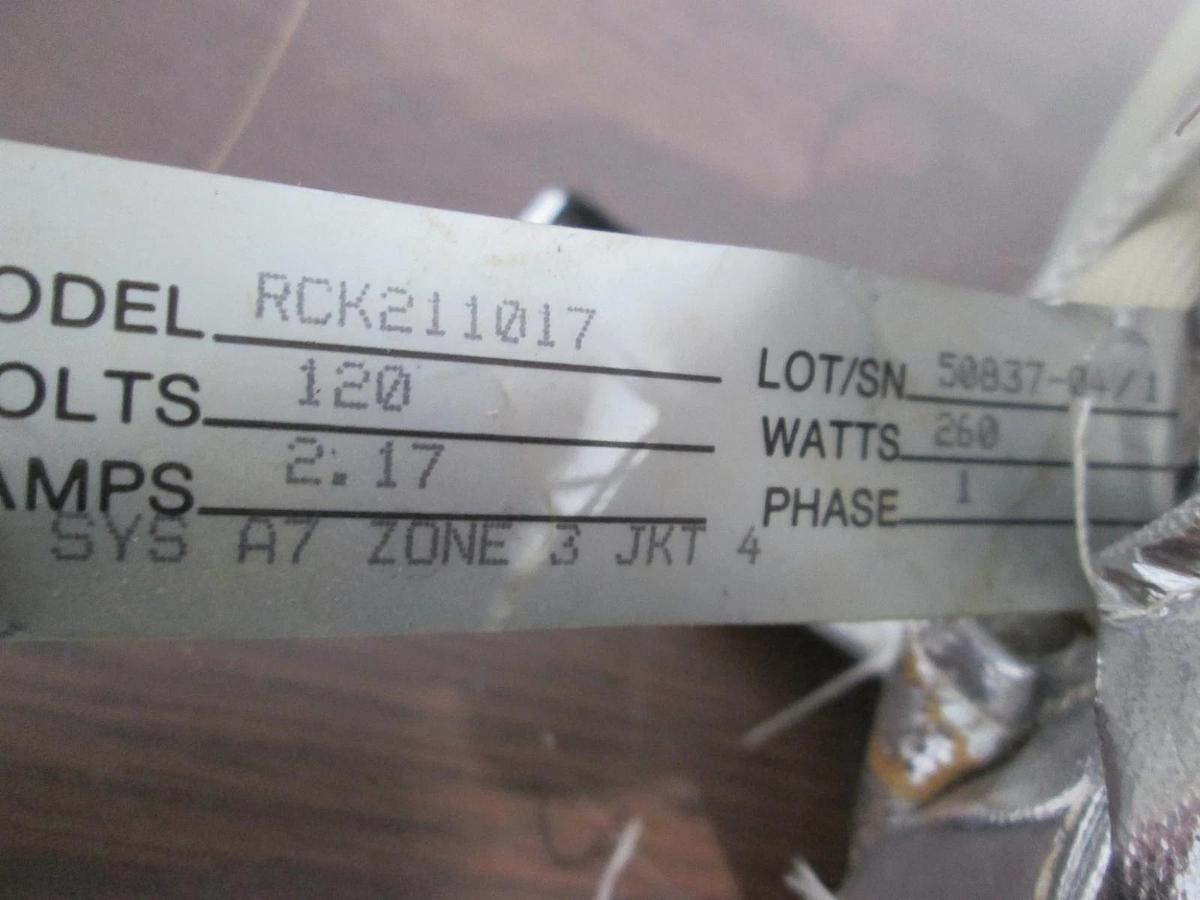 Used BriskHeat, RCK211017, Insulator Jacket, 120V, 2.17A, 260W, Single Phase, Used