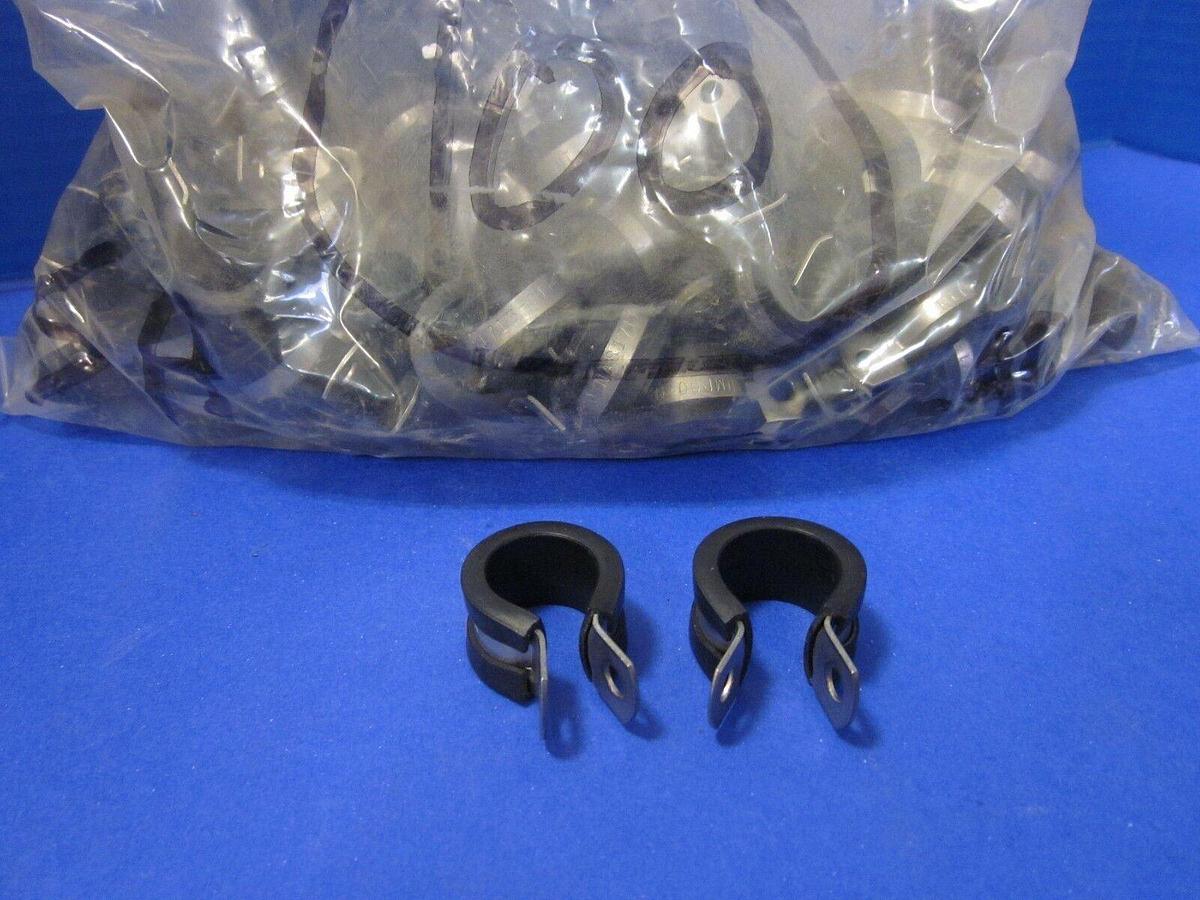 Umpco NAS1317 CRES Loop Clamp C11N with Chloroprene Rubber Cushion, Lot of 100
