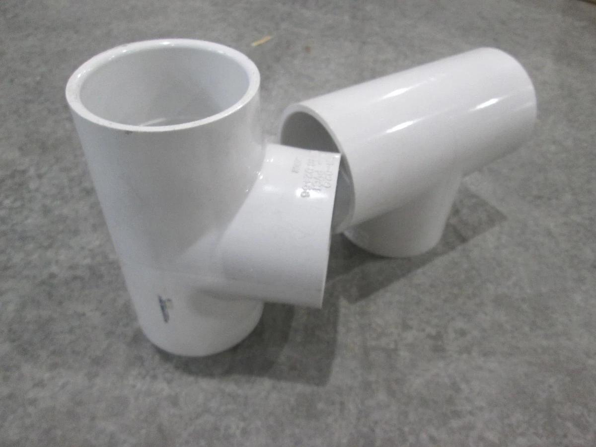 Spears, SCH 40 D2466, 401-020, 2", White Tee Fitting, New, Lot of 2