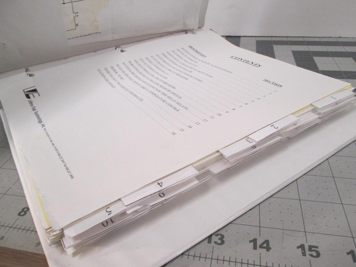 Used Ultra-Fab, Motorola, Oxide Semi-Automated Fume Exhaust Hood, 13877, User Manual