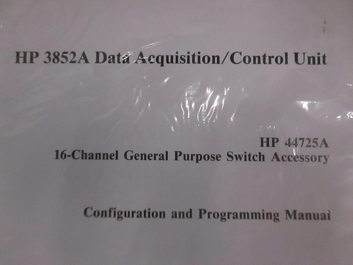 Used HP 3852A Data Acquisition/Control Unit, Config and Programming Manual, Used