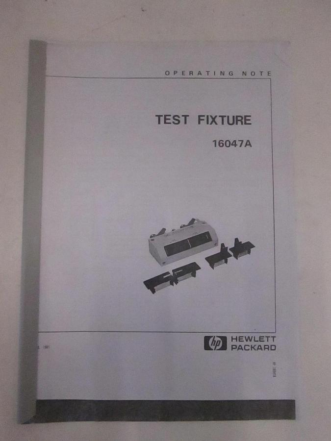 Used HP Model 16047A Test Fixture Operating Note, Used
