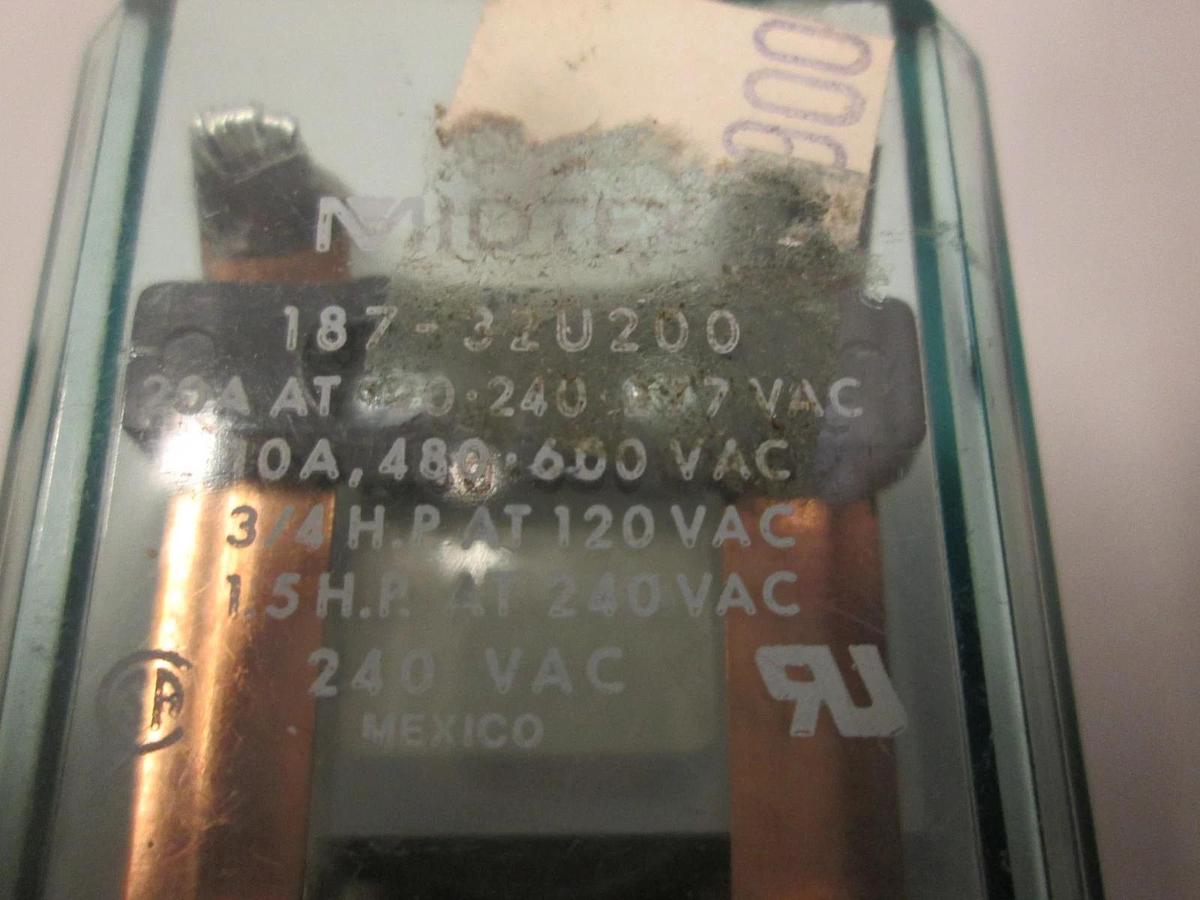 Used Midtex, 187-32U2D0, 20A, 240 VAC Relay, Used