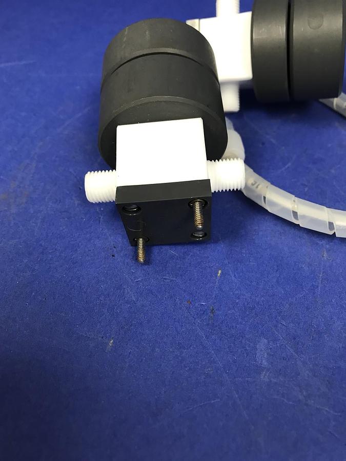 Used Furon NV2-224 HP NO/NC Pneumatic Valve 1/4",60 psi, 100 psi, w/ Tubing, Lot of 2