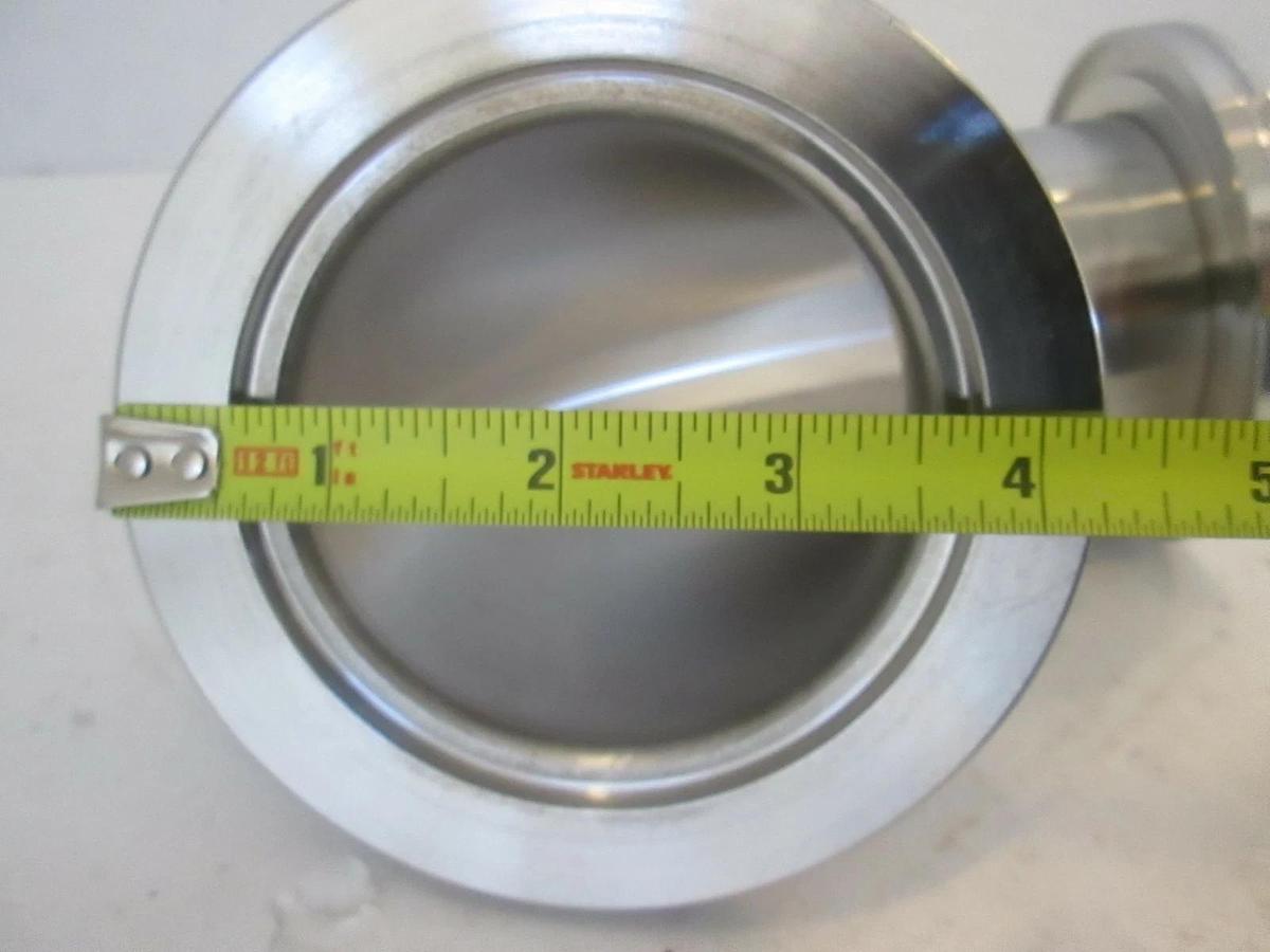 Used Stainless Steel 90 Deg Elbow Vacuum Pump Adapter, Used