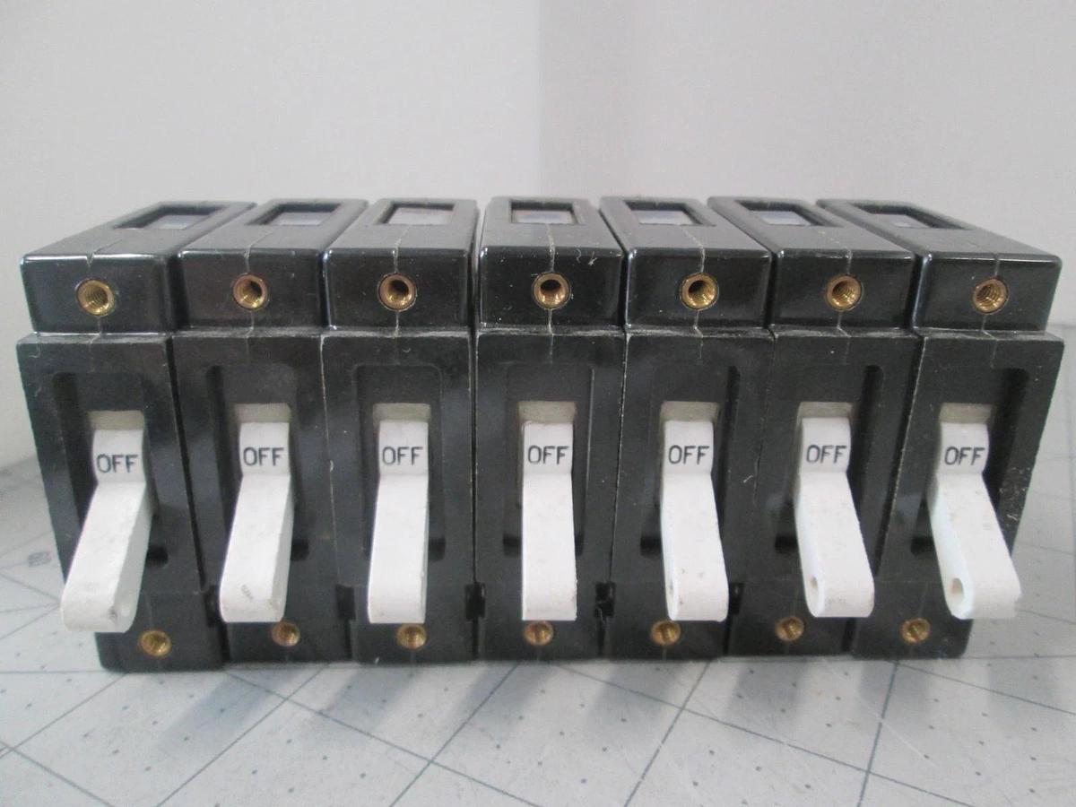 Used Airpax, Circuit Breaker, Single Pole, 205-1-1-66-3-153, Used, Lot of 7