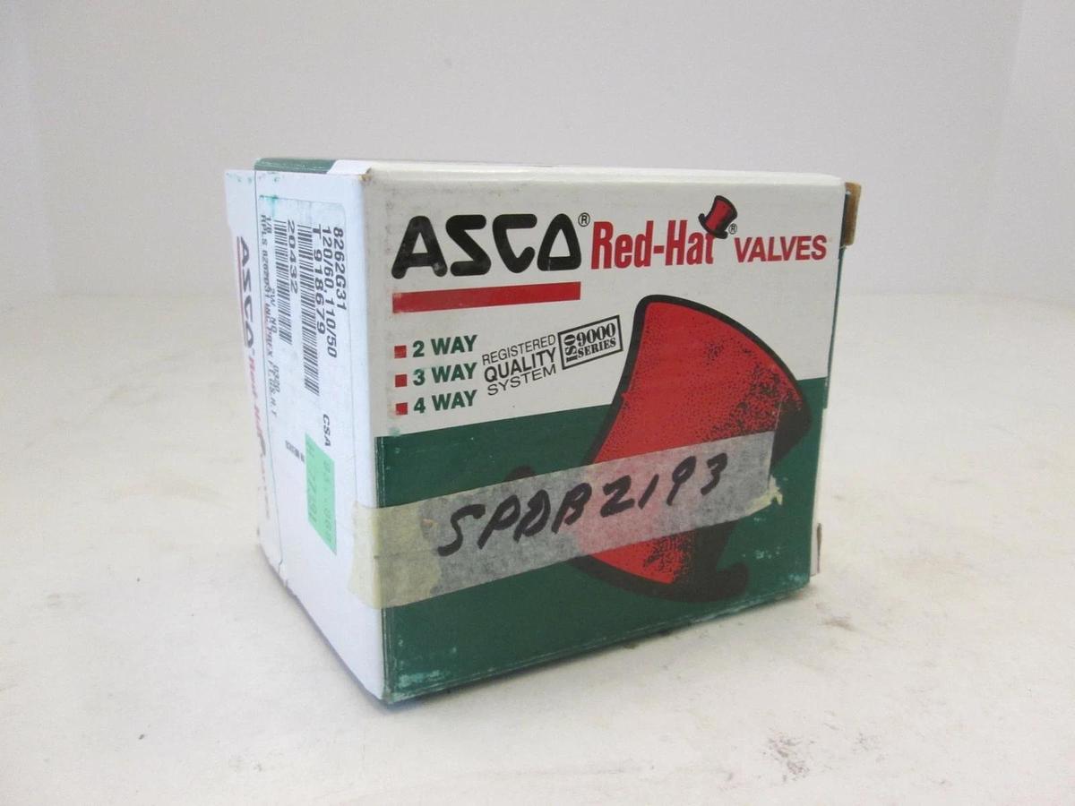Asco Red Hat, Solenoid Valve 1/8" Pipe, 6.1 W, 8262G31, New