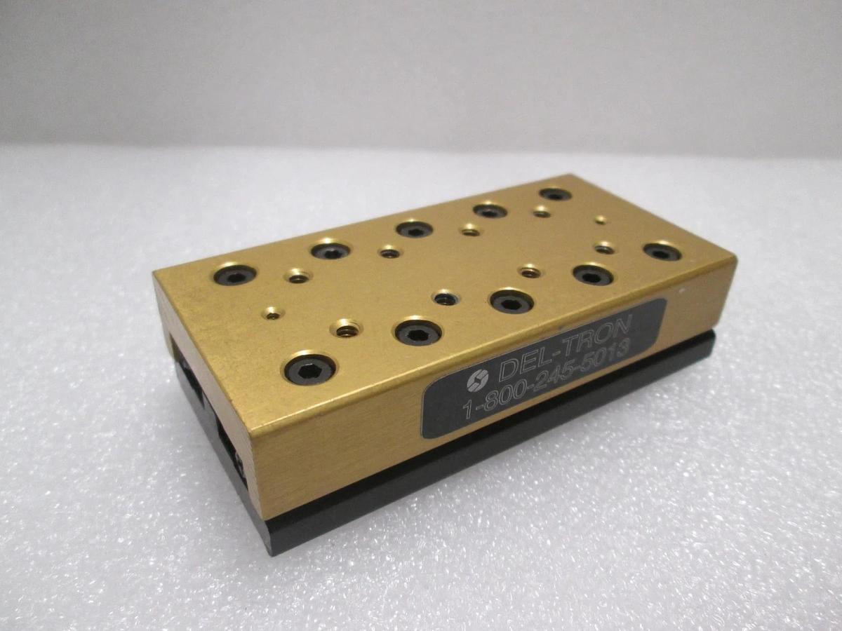Used Del-Tron, Linear Bearing Guide Block w/ Guide Rail, Used