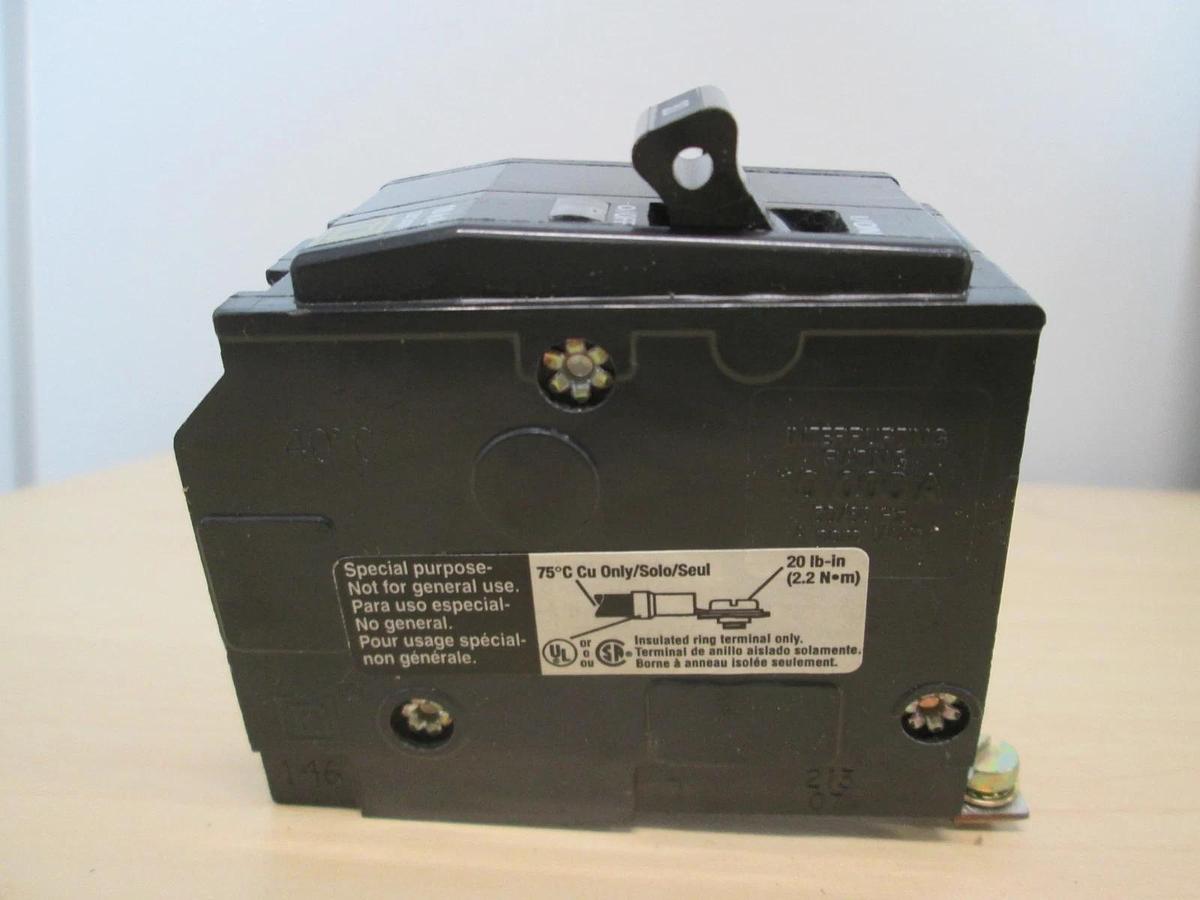 Used Square D, L-4345, Type QOB, 2 Pole Circuit Breaker, 30A, Used