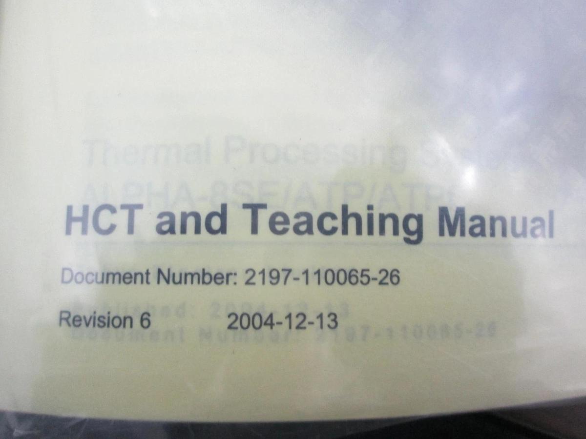 TEL Tokyo Electron, ALPHA-8SE/ATP/ATPf, HCT and Teaching Manual Rev 6, New