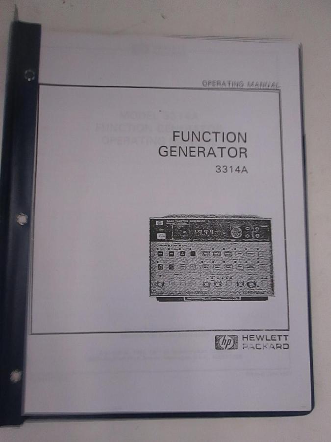 Used HP Function Generator 3314A Operating Manual, Used