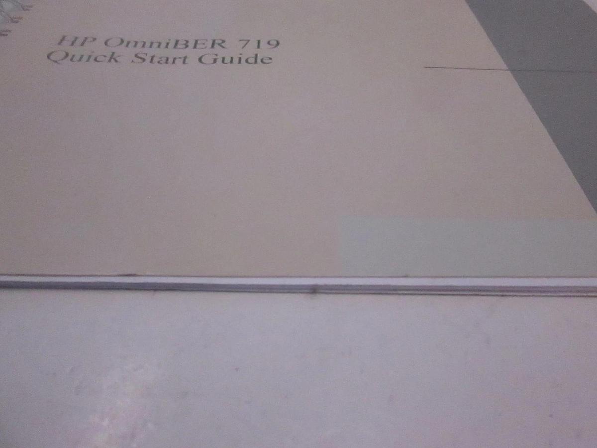 Used HP OmniBER 719 Quick Start Guide, Used