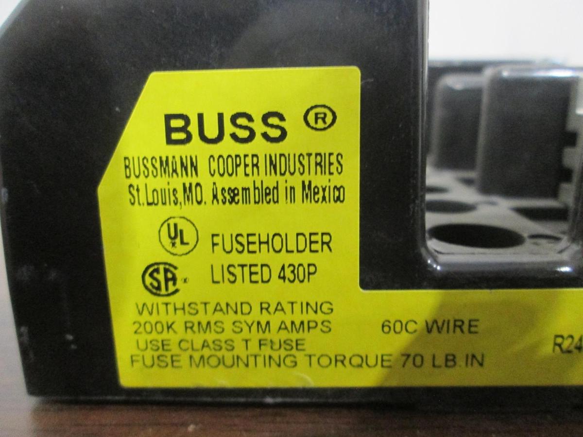 Used Buss, T60100-3C, Fuseholder, Class T, 600V-100A, Used