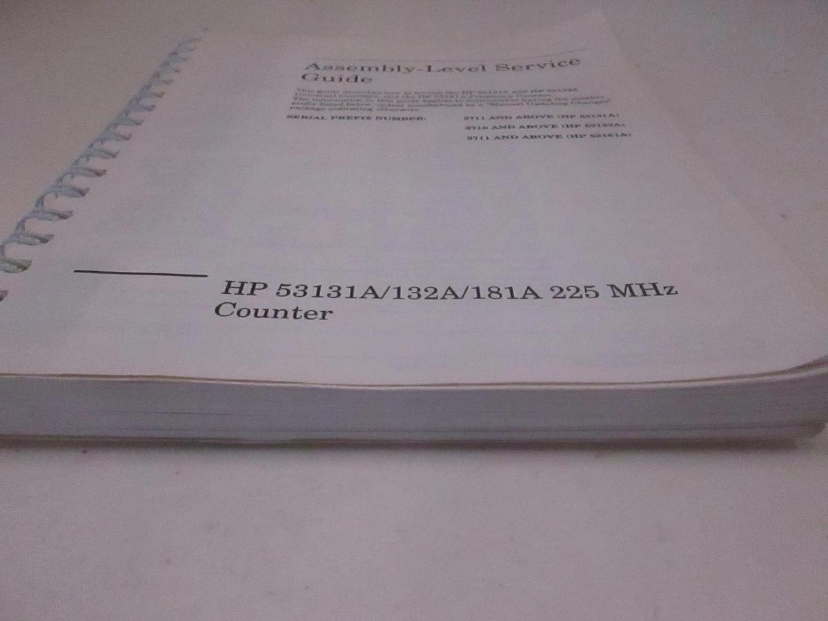 Used HP 53131A/132A/181A 225MHz Counter, Assy-Level Service Guide, Used