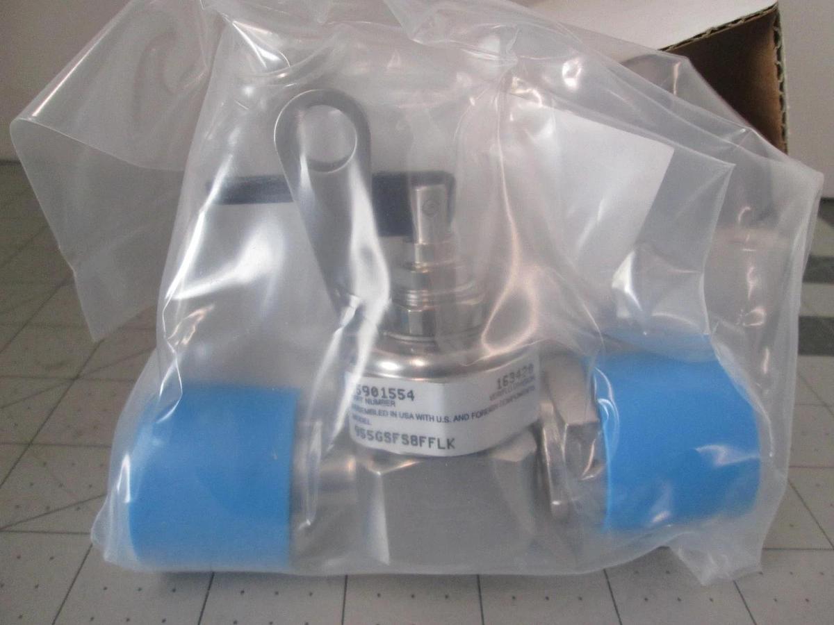 Parker, 955GSFS8FFLK, 2 Port, NC, Manual Valve, 1/2" FVCR x 1/2" FVCR, New