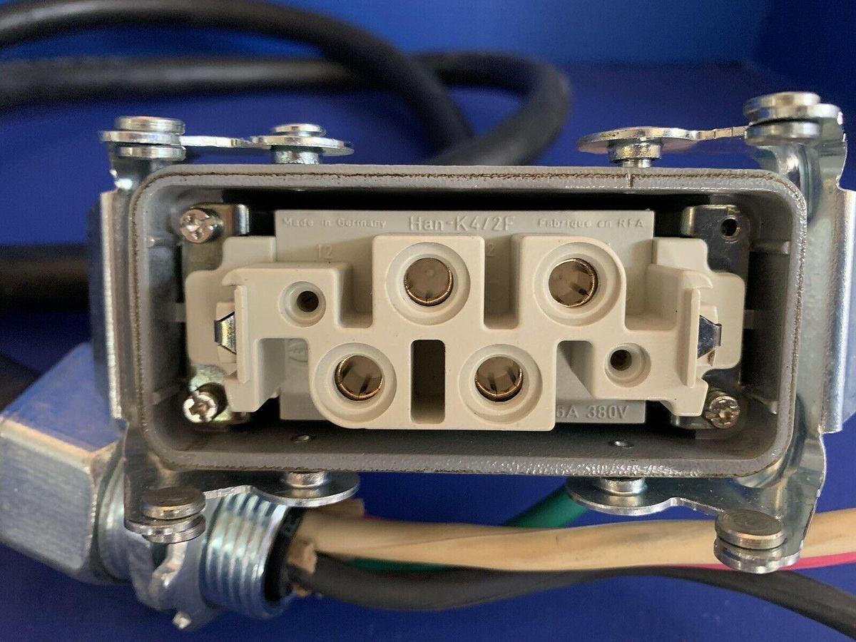 Used BOC Edwards IQ Pump Electrical Power Cord w/ Harting Han-K42F, Used