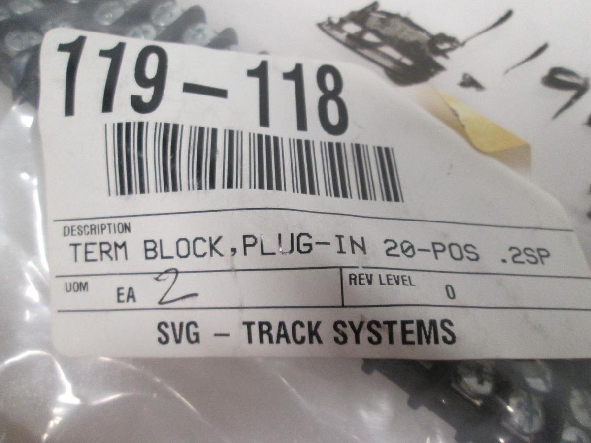 Terminal Block Plug-In, 20 Position, .2SP, 119-118, New, Lot of 2