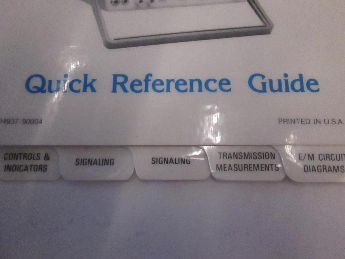 Used HP 4937A Transmission Impairment Test Set Quick Reference Guide, Used