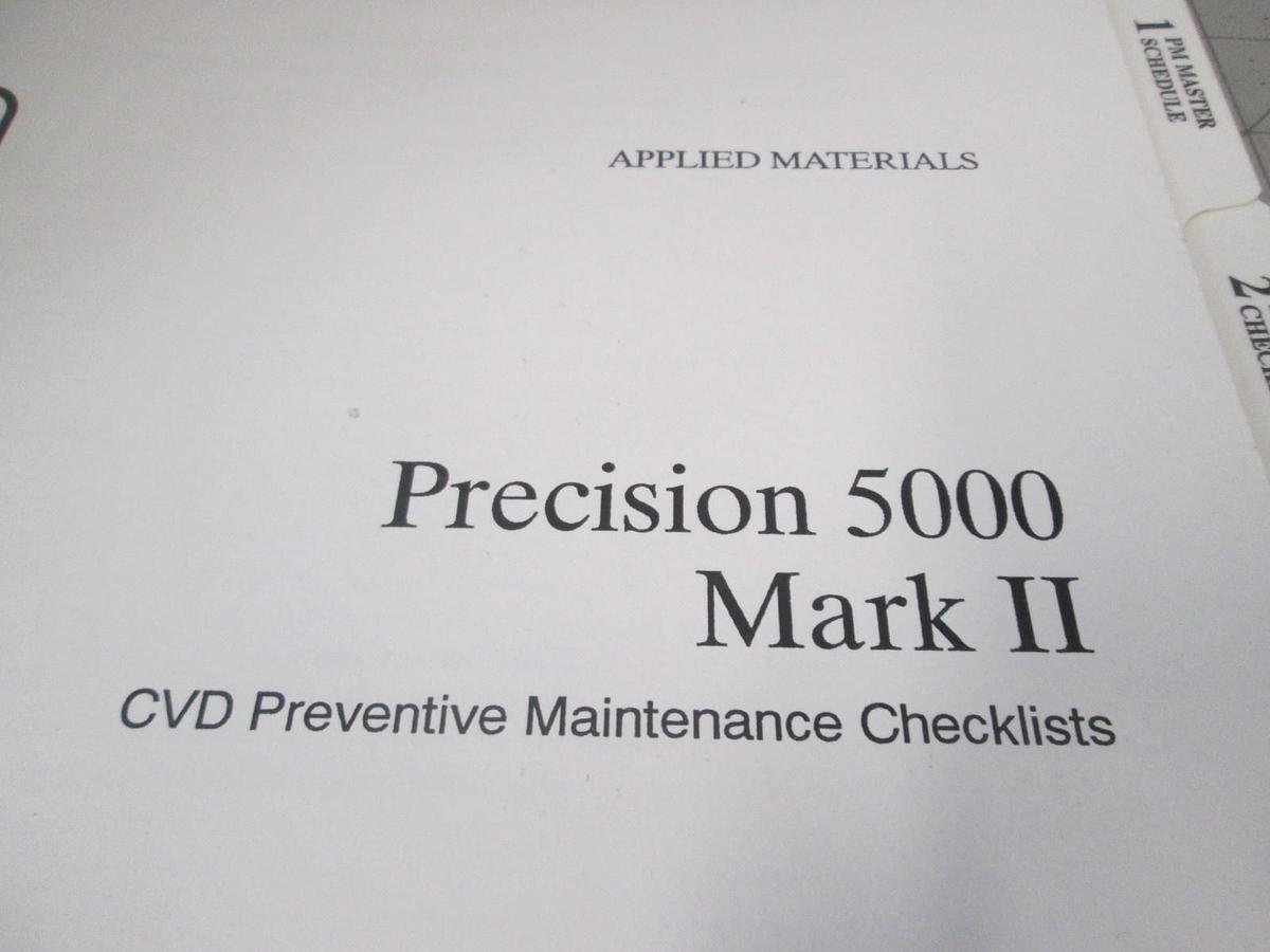 Used AMAT, Precision 5000 Mark II, CVD Preventive Maintenance Checklists, Used