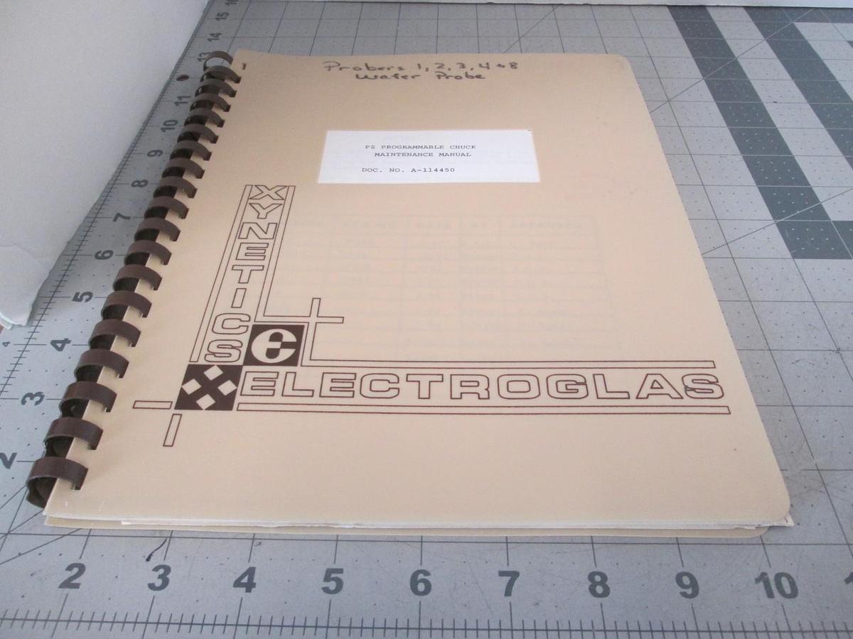 Used Electroglas, PZ Programmable Chuck Maintenance Manual, A-1114450, Used