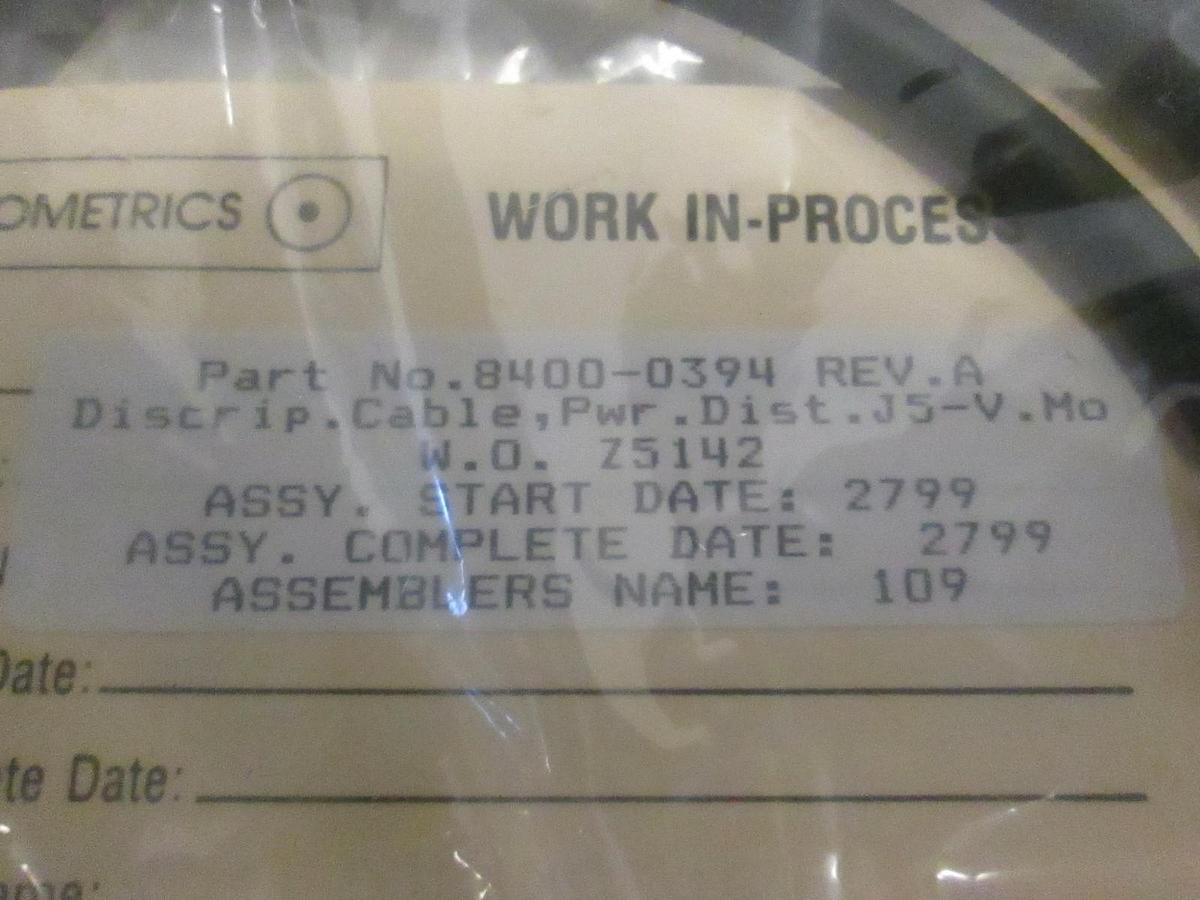 Used Nanometric Cable, Pwr. Dist. J5-V. Mo Assy, 8400-0394, Used