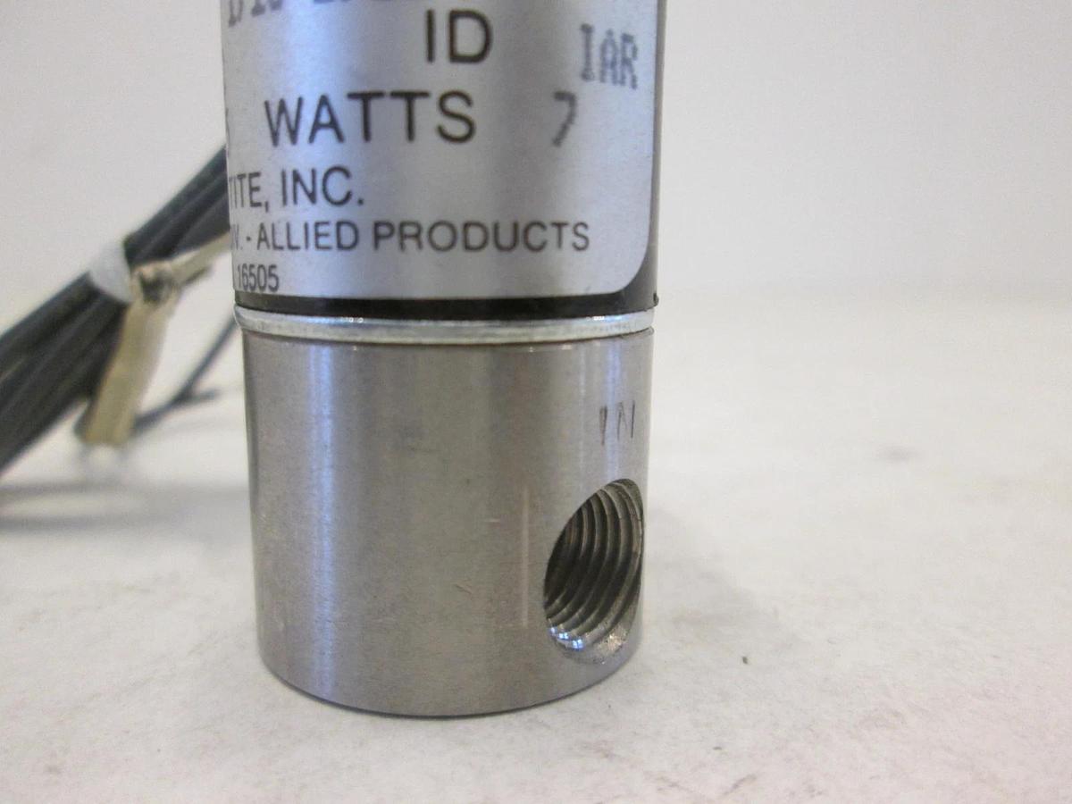 Used Snap-Tite, Solenoid 2 Way Valve, V31384, 75 PSI, 7W, 12 VDC, Used