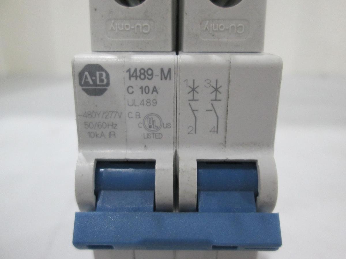 Used Allen-Bradley, 1489-M2C100, Miniature Circuit Breaker, 2 Pole, New