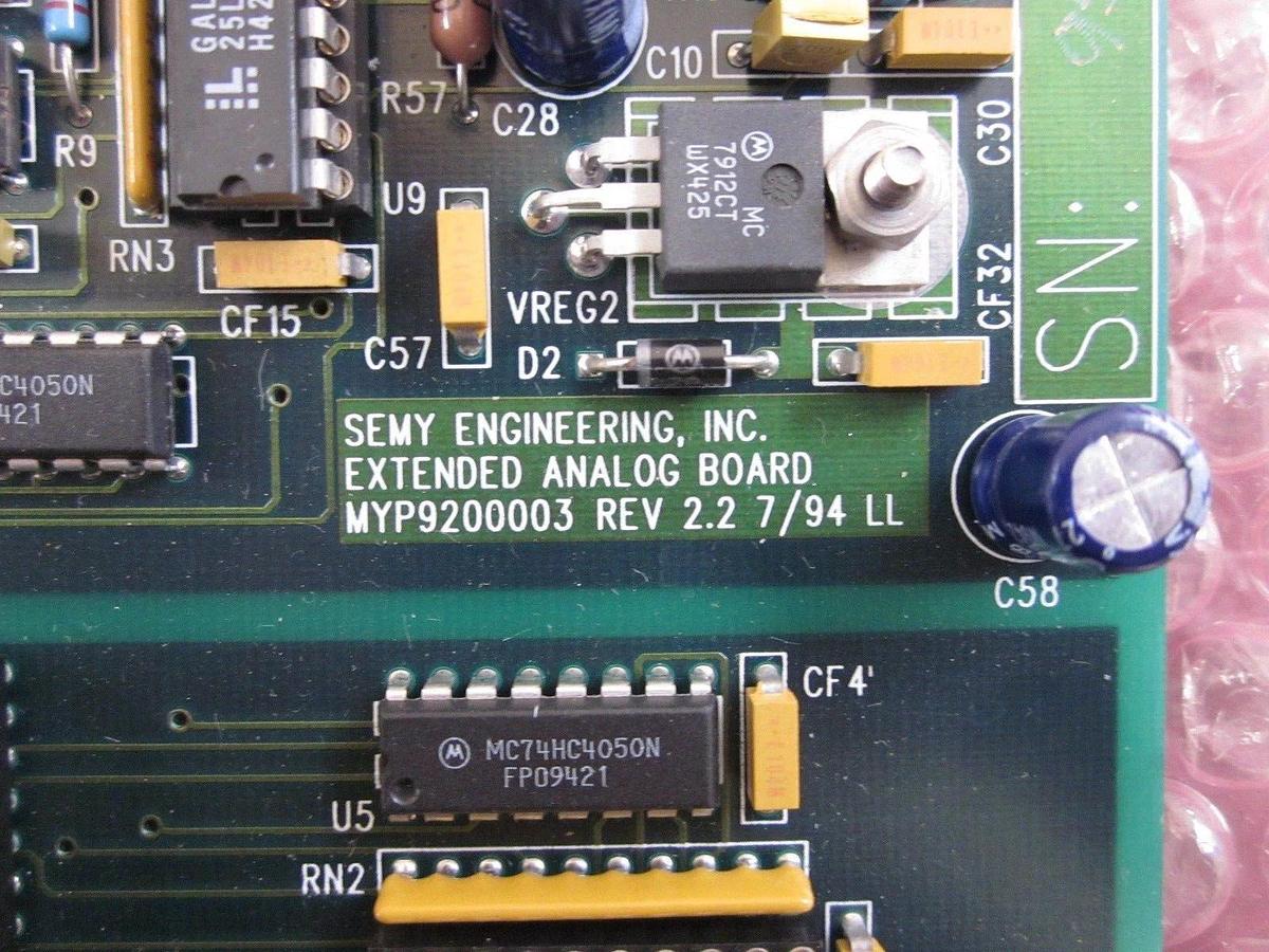 SEMY ENGINEERING MYP9200003 REV:2.2 7/94 LL EXTENDED ANALOG BOARD