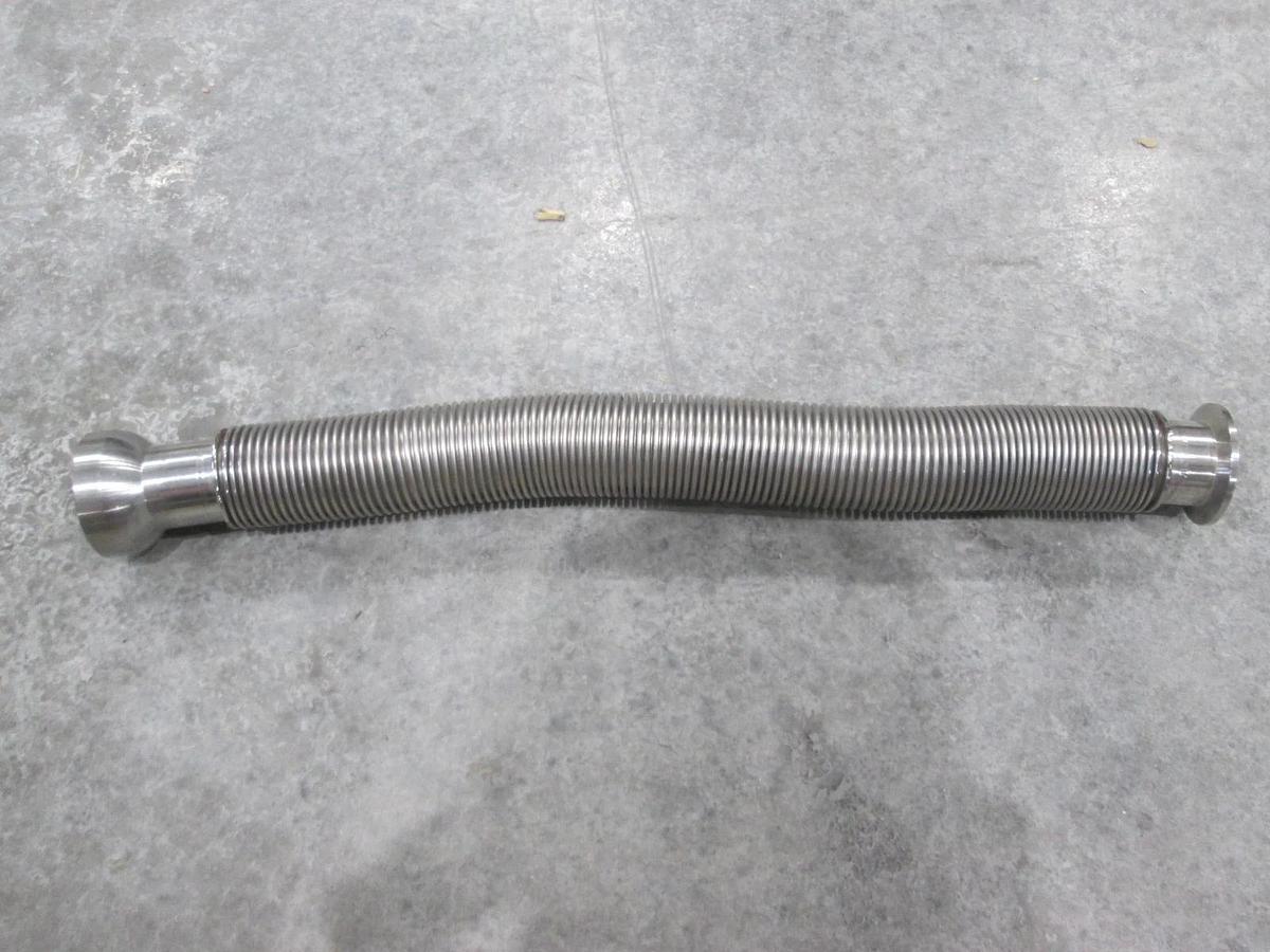 Used Stainless Steel Formed Bellows Vacuum Pipe / Socket, 19 1/2"L, 50MM Flange, Used