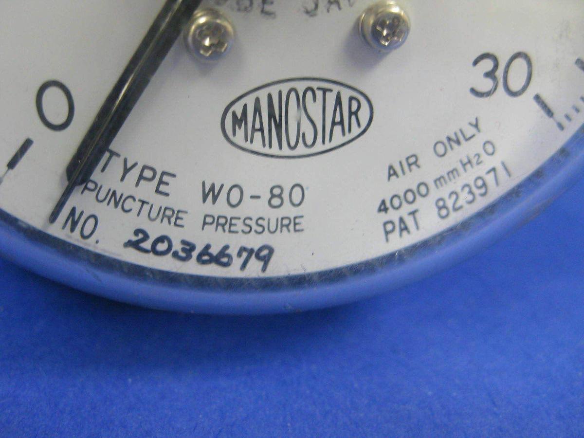 Used Yamamoto Manostar W0-80 Air Only Puncture Pressure Gage 0-30 mmH20 - Used