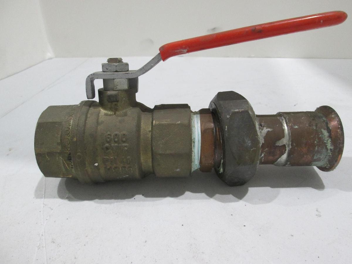 Used Nibco, DynaQuip, 600 CWP, PN40, 1" Bronze Ball Valve, Used