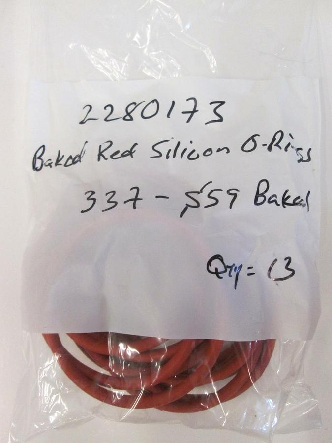 Used Pacific Rubber, 2280173, Silicone Baked Red 337S59, O-Ring Lot of 13