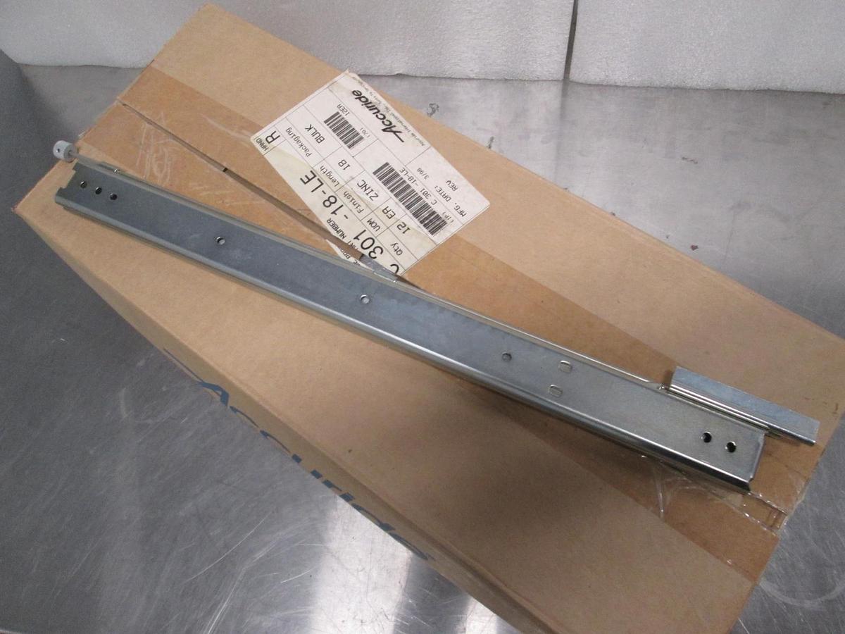 Accuride, Slide, 18" x 18.88 Travel, STL, 200-735, Zinc, New, Lot of 12