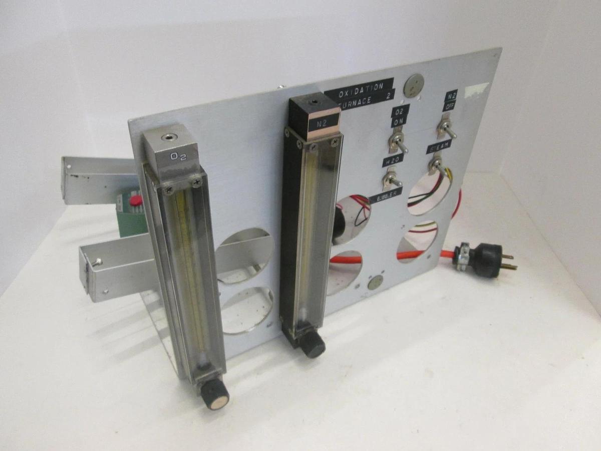 Used Oxidation Furnace for N2/ O2 Gas Flowmeter Panel w/ Solenoid Valves, Used